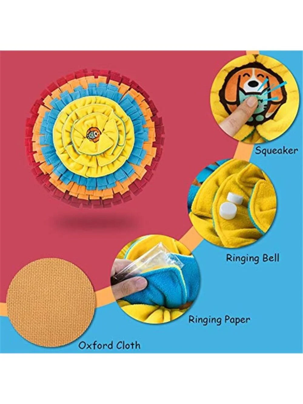New Pet Snuffle Mat for Dogs, Interactive Feed Game for Boredom, Encourages